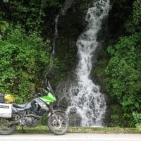 Waterfall And Bike